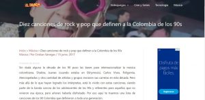 musica de los 90 colombia